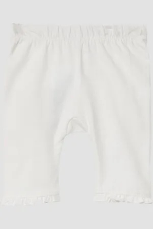 QS by s.Oliver Leggings Capri-Leggings aus Baumwollmix mit Rüschen Rüschen - Verkäufer: