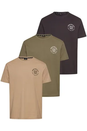 H.I.S T-Shirt (Packung, 3-tlg., 3er-Pack) schmal geschnitten, bedrucktes Design, aus 100% Baumwolle