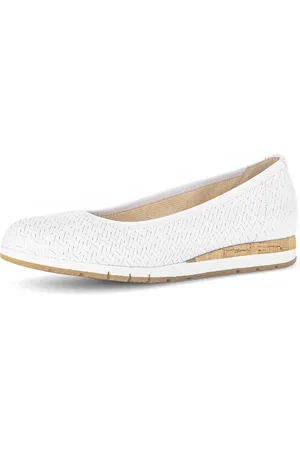 Gabor FLORENZ Ballerina, Keilabsatz, Komfortschuh, Bequemschuh mit Flechtmuster, Weite G