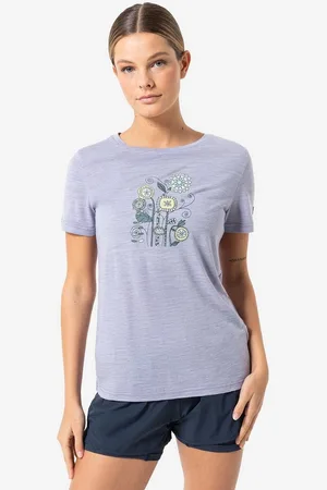Supernatural Print-Shirt für Damen, Merino FANCY FLOWERS TEE Artsy Motiv, farbenfroh - Verkäufer: