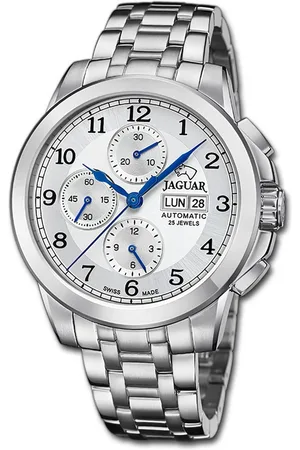 Jaguar Chronograph Edelstahl Herren Uhr Chronograph, (Chronograph), Herrenuhr Edelstahlarmband silber, rundes Gehäuse, groß (ca. 45mm) - Verkäufer: Fit4Style Silberschmuck - IMPPAC