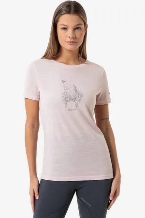 Supernatural T-Shirt für Damen, Merino FLOWERHANDS Blumen Motiv, bunt, casual - Verkäufer: