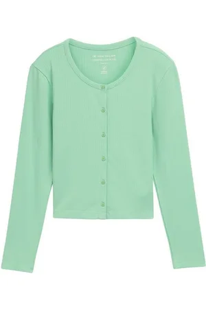 TOM TAILOR Langarmshirt Cropped Langarmshirt mit Knopfleiste - Verkäufer: