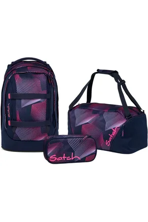 Satch Schulranzen Schulrucksack-Set PACK Seismic Pink 3-teilig, Kollektion 2025 (3-teilig), ergonomisch, Your-Size-System: auf Körpergröße anpassbar - Verkäufer: DSBO