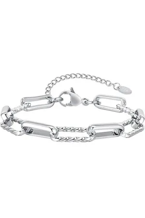 Karma Gliederarmband Damenarmband Silber oder Gold Armschmuck Armkettchen verstellbar (Karabinerverschluss, Damenschmuck Statement-Schmuck), 16+4,5 cm – Trendiger Schmuck für Frauen - Verkäufer: Sanixa