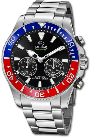 Jaguar Multifunktionsuhr Edelstahl Herren Uhr, (Multifunktionsuhr), Herrenuhr Edelstahlarmband silber, rundes Gehäuse, groß (ca. 45,7mm) - Verkäufer: Fit4Style Silberschmuck - IMPPAC