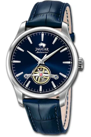 Jaguar Quarzuhr Leder Herren Uhr Analog Elegant, (Analoguhr), Herrenuhr Lederarmband , rundes Gehäuse, groß (ca. 41,5mm) - Verkäufer: Fit4Style Silberschmuck - IMPPAC