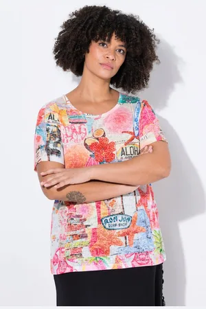 Angel of Style T-Shirt T-Shirt bequeme Passform Beach Glitzersteinchen - Verkäufer: Popken Fashion Group