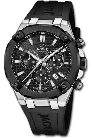 Jaguar Chronograph Herren Uhr Silikonarmband, (Chronograph), Herrenuhr Silikonarmband , rundes Gehäuse, groß (ca. 44mm) - Verkäufer: Fit4Style Silberschmuck - IMPPAC
