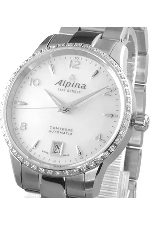 Alpina Luxusuhr Swiss Made Damen Uhr Automatik Comtesse 48 Diamonds AL-525APW3CD6B, Diamantbesatz 48 Stück 0,55 Karat mit Diamantzertifikat - Verkäufer: Uhren Schiesl
