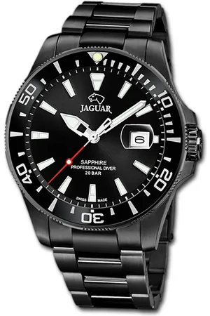 Jaguar Quarzuhr Edelstahl Herren Uhr Analog, (Analoguhr), Herrenuhr Edelstahlarmband , rundes Gehäuse, groß (ca. 43,5mm) - Verkäufer: Fit4Style Silberschmuck - IMPPAC