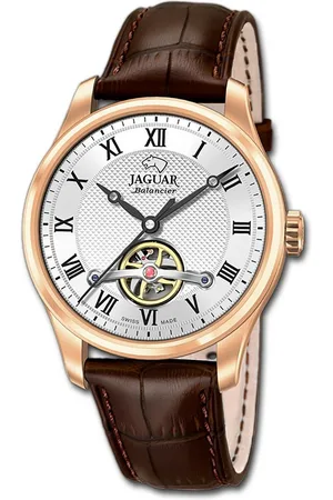 Jaguar Quarzuhr Leder Herren Uhr Analog Elegant, (Analoguhr), Herrenuhr Lederarmband , rundes Gehäuse, groß (ca. 41,5mm) - Verkäufer: Fit4Style Silberschmuck - IMPPAC