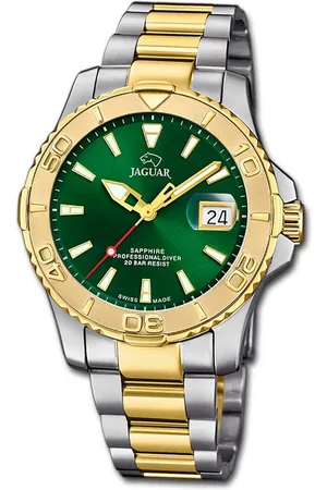 Jaguar Quarzuhr Edelstahl Herren Uhr Analog, (Analoguhr), Herrenuhr Edelstahlarmband silber, gold, rundes Gehäuse, groß (40mm) - Verkäufer: Fit4Style Silberschmuck - IMPPAC