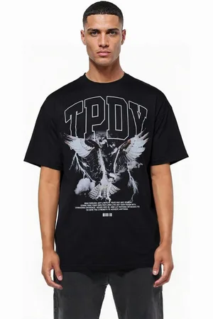 Trueprodigy Oversize-Shirt Yuki Logoprint Rundhals dicker Stoff - Verkäufer: