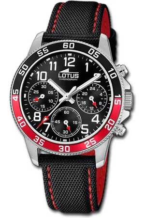 Lotus Chronograph Jugend Kinderuhr Leder , (Chronograph), Jugend, Kinderuhr Lederarmband , rot, rund, mittel (ca. 36mm) - Verkäufer: Fit4Style Silberschmuck - IMPPAC