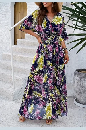 DEBAIJIA Dirndl Sommerkleid Damen Frauen Bedruckter Kleid lässiger Mode - Verkäufer: Paciea UG