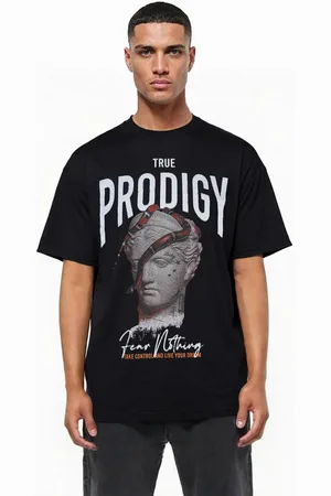 Trueprodigy Oversize-Shirt Jamie Logoprint Rundhals dicker Stoff - Verkäufer: