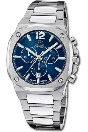 Jaguar Chronograph Herren Uhr Edelstahlarmband, (Chronograph), Herrenuhr Edelstahlarmband silber, rundes Gehäuse, groß (ca. 42,9mm) - Verkäufer: Fit4Style Silberschmuck - IMPPAC