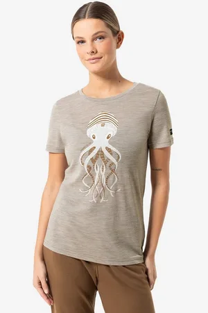 Supernatural T-Shirt für Damen, Merino OCTOPUSSY Tier Motiv, Reise, bunt - Verkäufer: