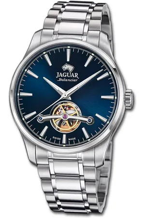 Jaguar Quarzuhr Edelstahl Herren Uhr Analog, (Analoguhr), Herrenuhr Edelstahlarmband silber, rundes Gehäuse, groß (ca. 41,5mm) - Verkäufer: Fit4Style Silberschmuck - IMPPAC