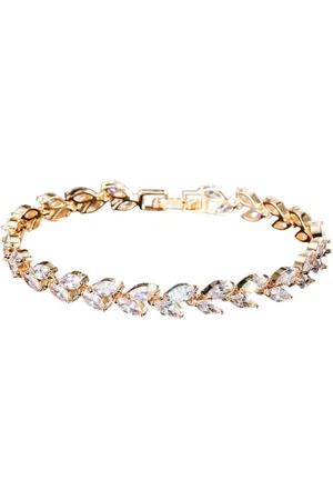 Karma Tennisarmband Hochwertiges Damenarmband mit funkelnden Zirkonen vergoldet (Geschenk Kristallschmuck), Armband Silber, Gold oder Roségold Funkelndes Strassarmband - Verkäufer: Sanixa
