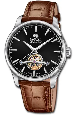 Jaguar Quarzuhr Leder Herren Uhr Analog Elegant, (Analoguhr), Herrenuhr Lederarmband , rundes Gehäuse, groß (ca. 41,5mm) - Verkäufer: Fit4Style Silberschmuck - IMPPAC