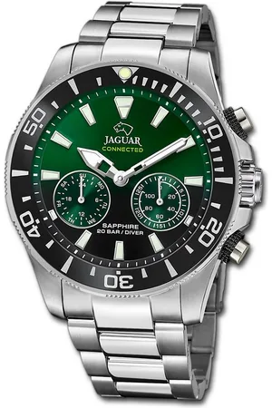 Jaguar Multifunktionsuhr Edelstahl Herren Uhr, (Multifunktionsuhr), Herrenuhr Edelstahlarmband silber, rundes Gehäuse, groß (ca. 45,7mm) - Verkäufer: Fit4Style Silberschmuck - IMPPAC