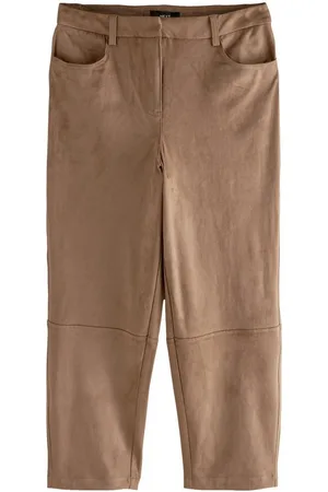 Next Lederimitathose Hose mit Barrel-Bein aus Velourslederimitat (1-tlg) - Verkäufer: Germany GmbH
