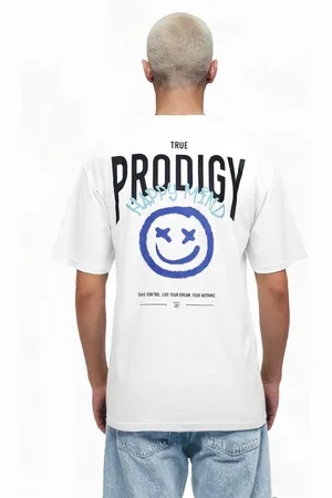 Trueprodigy Oversize-Shirt Hajin Logoprint Rundhals dicker Stoff - Verkäufer: