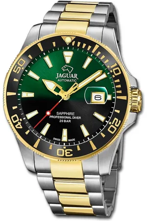 Jaguar Quarzuhr Edelstahl Herren Uhr Analog Luxus, (Analoguhr), Herrenuhr Edelstahlarmband silber, gold, rundes Gehäuse, groß (43,5mm) - Verkäufer: Fit4Style Silberschmuck - IMPPAC