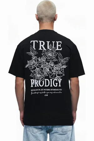 Trueprodigy Oversize-Shirt Alex Logoprint Rundhals dicker Stoff - Verkäufer: