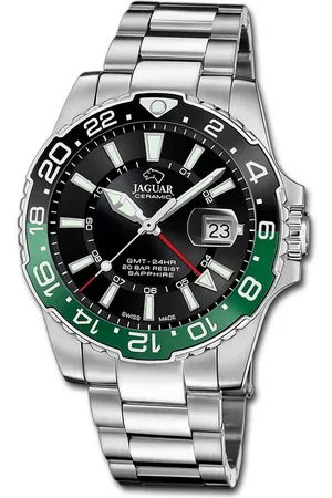 Jaguar Quarzuhr Herren Uhr Edelstahlarmband, (Analoguhr), Herrenuhr Edelstahlarmband silber, rundes Gehäuse, groß (ca. 44,3mm) - Verkäufer: Fit4Style Silberschmuck - IMPPAC