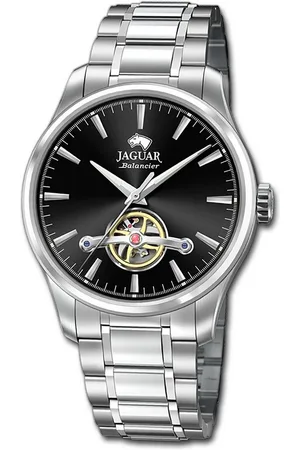 Jaguar Quarzuhr Edelstahl Herren Uhr Analog, (Analoguhr), Herrenuhr Edelstahlarmband silber, rundes Gehäuse, groß (ca. 41,5mm) - Verkäufer: Fit4Style Silberschmuck - IMPPAC