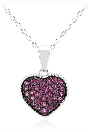 Cavill Silberkette Herz Rhodolith Sterling Silber Halskette (1-tlg) - Verkäufer: Juwelo Deutschland GmbH