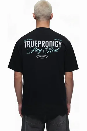 Trueprodigy Oversize-Shirt Lou Logoprint Rundhals dicker Stoff - Verkäufer: