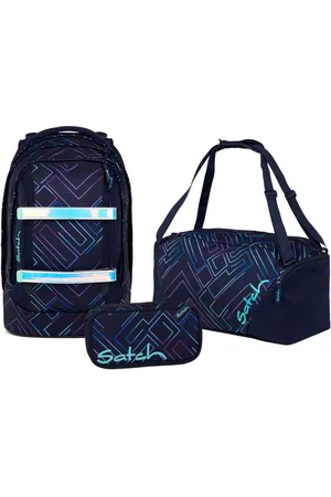 Satch Schulranzen Schulrucksack-Set PACK Purple Laser 3-teilg, Kollektion 2025 (3-teilig), ergonomisch, Your-Size-System: auf Körpergröße anpassbar - Verkäufer: DSBO