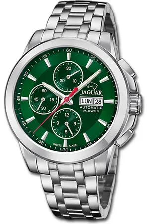 Jaguar Chronograph Edelstahl Herren Uhr Chronograph, (Chronograph), Herrenuhr Edelstahlarmband silber, rundes Gehäuse, groß (ca. 45mm) - Verkäufer: Fit4Style Silberschmuck - IMPPAC
