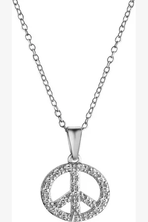 CELESTA Kette mit Anhänger Boho Peace mit Kette 42+3cm 925 Silber Zirkonia weiss