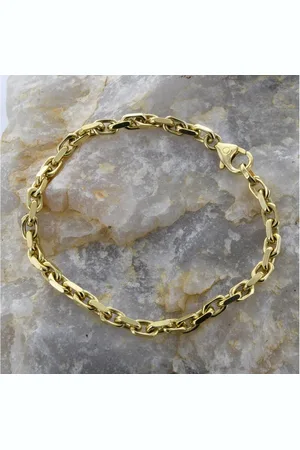HOPLO Goldarmband Ankerkette diamantiert Länge 19cm - Breite 3,8mm - 585-14 Karat Gold - Verkäufer: Holzenplotz
