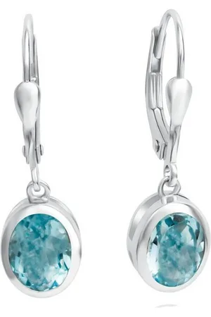 CELESTA Paar Ohrhänger 925 Silber mit echten Blautopasen (beh)