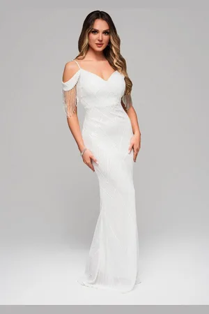 Ombre Clothing Abendkleid Elegantes Abendkleid mit Perlenfransen - Verkäufer: