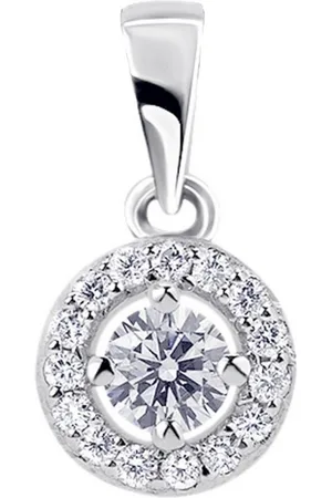 vivance collection Kettenanhänger 0,15 ct Diamant Brillant Invisible Anhänger aus 585 Weißgold, Damen Gold Schmuck Invisible