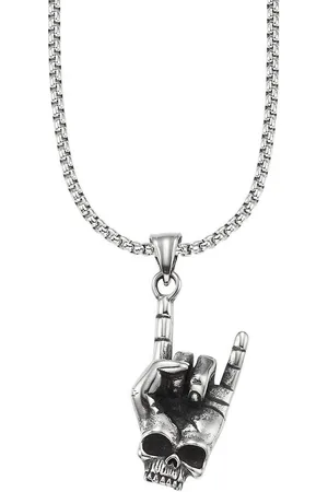 Bruno Banani Kette mit Anhänger Schmuck Geschenk Venezia Heavy Metal Totenkopf, B4120N/20/00/55
