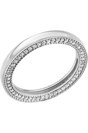 CELESTA Fingerring Silber 925 rhodiniert mit 104 weißen Zirkonia-Steinen