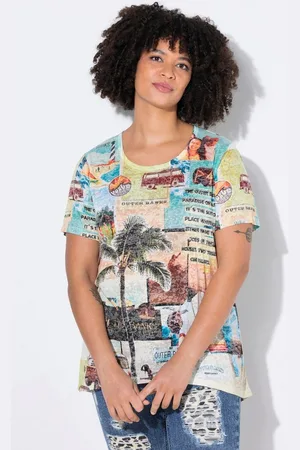 Angel of Style T-Shirt T-Shirt A-Linie Palmen-Muster - Verkäufer: Popken Fashion Group