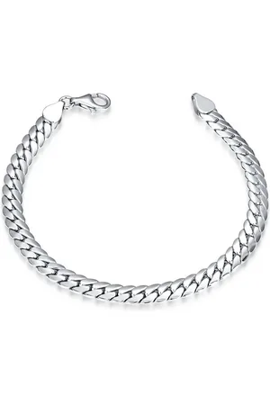 Materia Armband Herren Silber Panzerarmband 6mm SA-125, 925 Sterling Silber, rhodiniert - Verkäufer: Schmuck