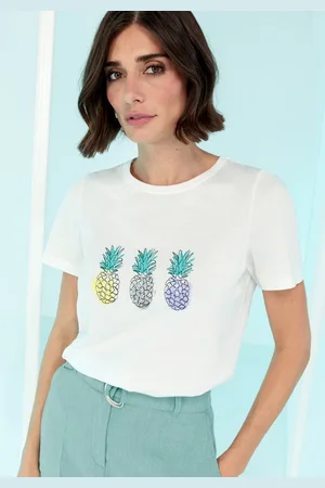 Bianca Print-Shirt DINIA mit Glitzersteinchen verzierter Frontprint - Verkäufer: