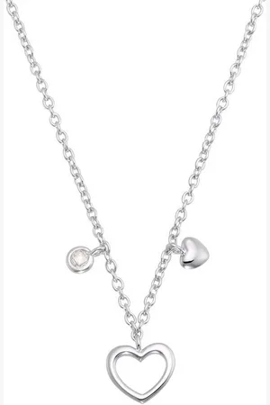 QS by s.Oliver Kette mit Anhänger Halskette Mädchen Anhänger Herz silber 925 Zirkonia, Zirkonia - Verkäufer: Juwelier Südharz