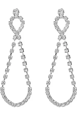 Karma Paar Ohrhänger Ohrringe Strass 5,9 cm Silber Damenohrringe Ohrschmuck (Strassohrhängrer, Damenohrrschmuck Geschenk für Sie Damen Frauen), Damenschmuck modern Strassohrringe - Verkäufer: Sanixa