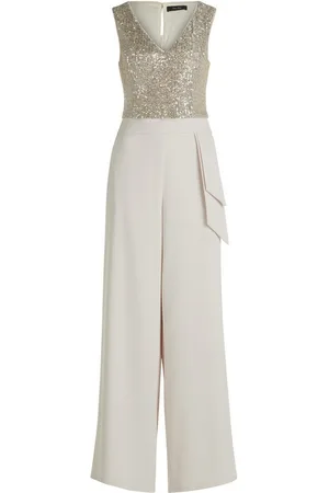 Vera Mont Overall Jumpsuit mit Pailletten (1-tlg) Nahtführung